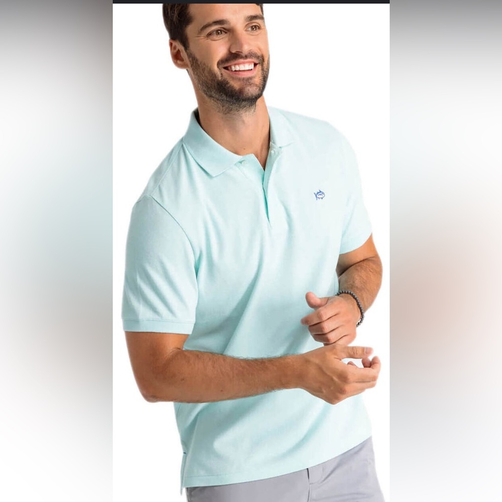 🐟Southern Tide Men's Baltic Teal Skipjack Polo Sz L